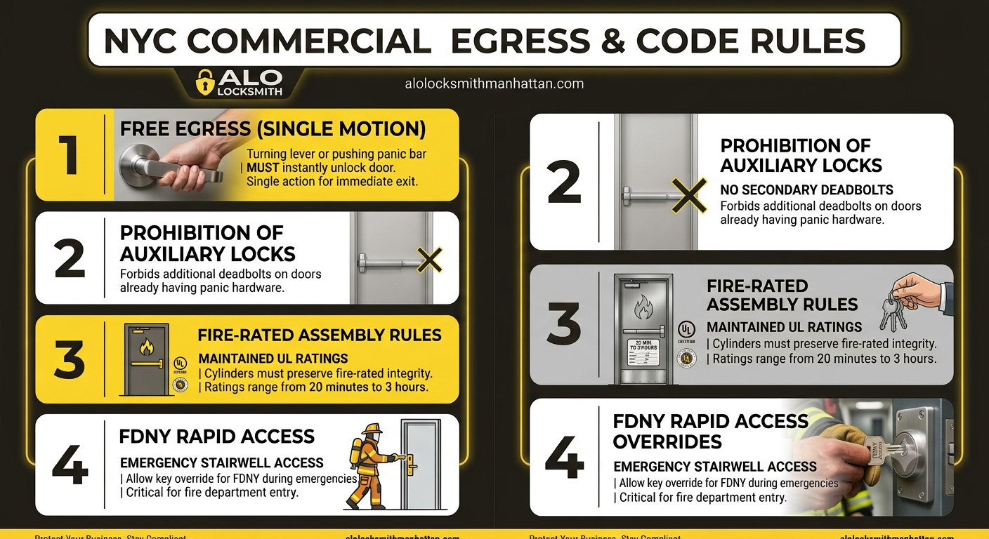 NYC Building Code & FDNY Compliance for Commercial Keying in Midtown